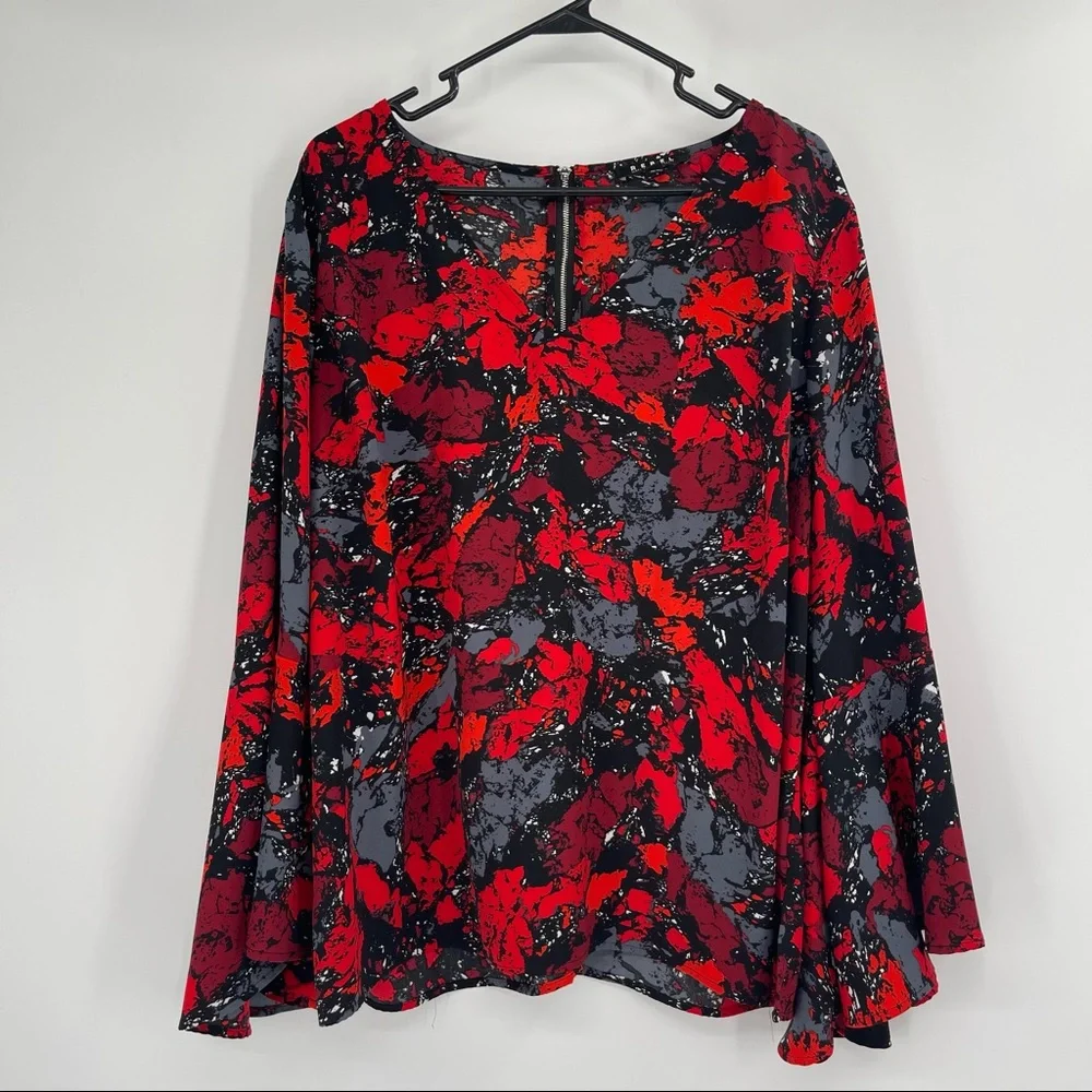 REBEL Wilson X Angels Bell Sleeve Top in Ruby Rock - Picture 12 of 12